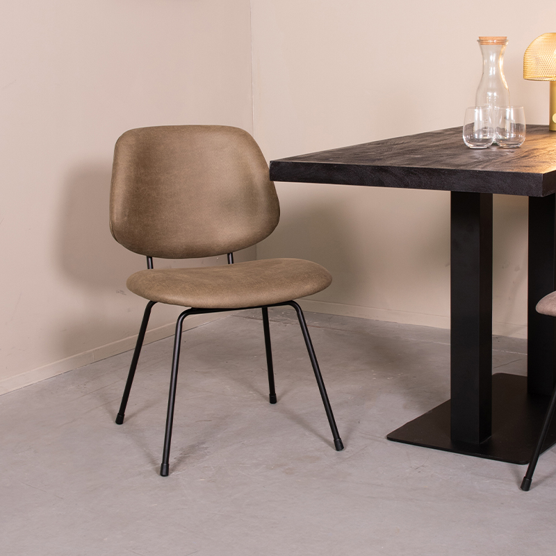 Esszimmerstühl I_Bello - Ohne Armlehne - Moss - Grün - Micro Suede - Modern - LABEL51