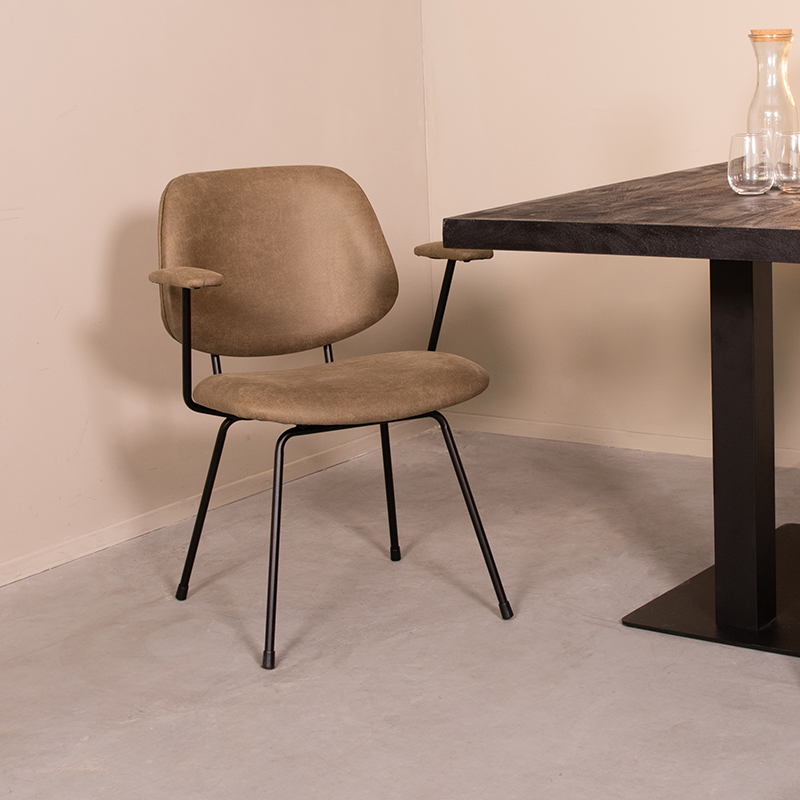 Esszimmerstühl I_Rivano - Ohne Armlehne - Moss - Grün - Micro Suede - Modern - LABEL51