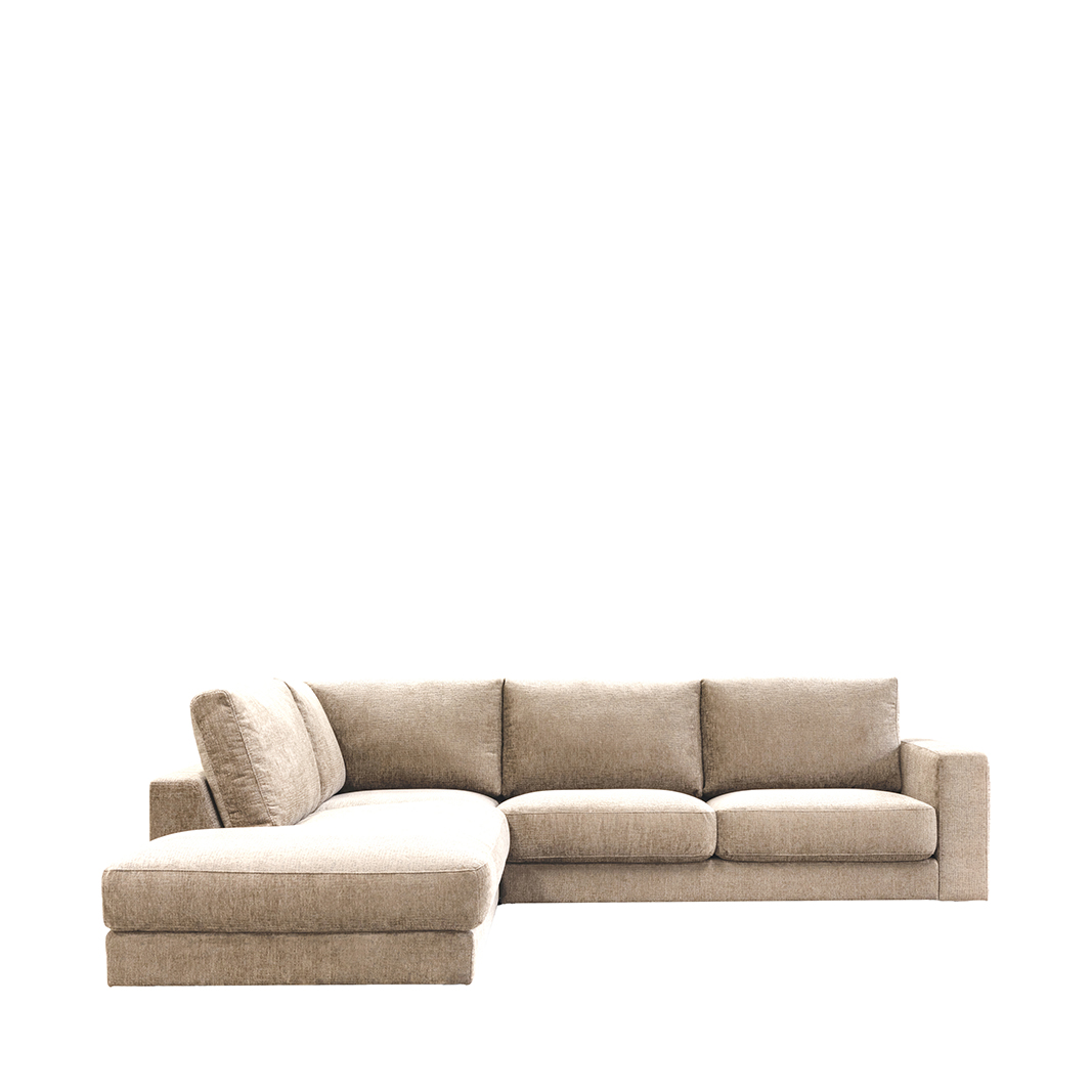 Ecksofa I_Valero - Links Voorstaand - Natural Beige - Chenille - LABEL51