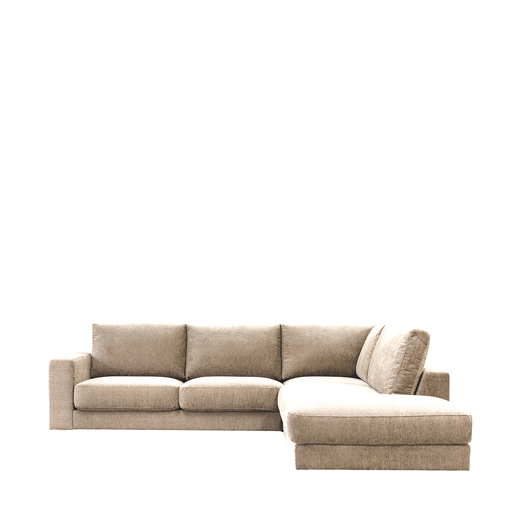 Ecksofa I_Valero - Rechts Voorstaand - Natural Beige - Chenille - LABEL51