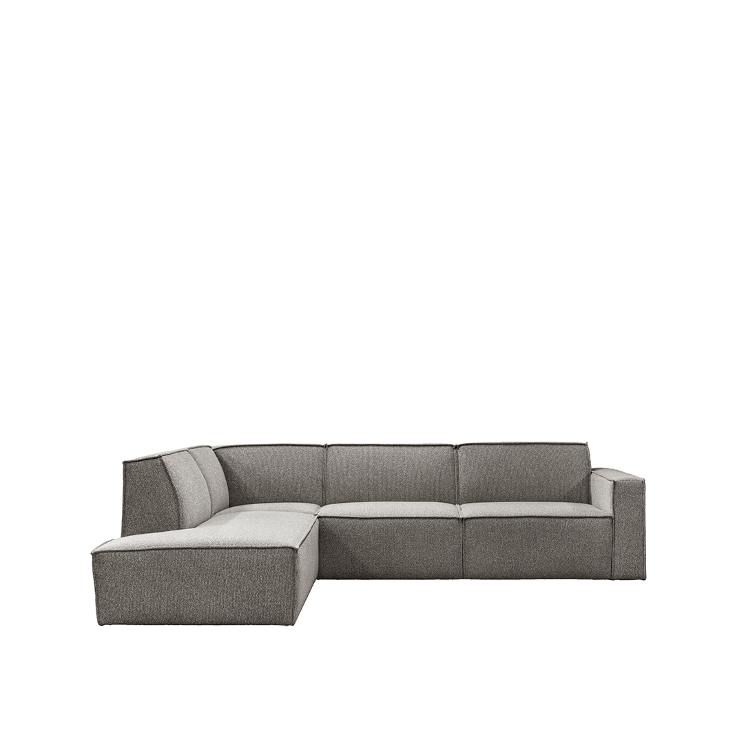 Ecksofa I_Kay - Hoekbank Links - Mushroom Royal Boucle - Braun - Boucle - LABEL51
