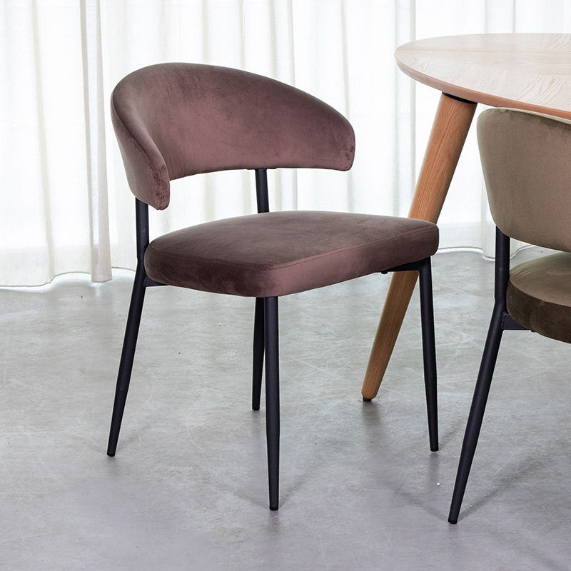 Esszimmerstühl I_Bliss - Ohne Armlehne - Taupe - Braun - Samt - Ländlich - LABEL51