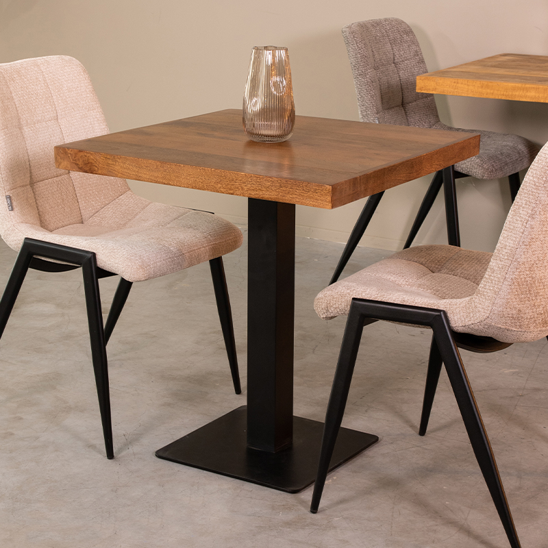 Esstische Restauranttafel - Quadratisch - Nature - Natürlich - Mangoholz - Industriell - LABEL51